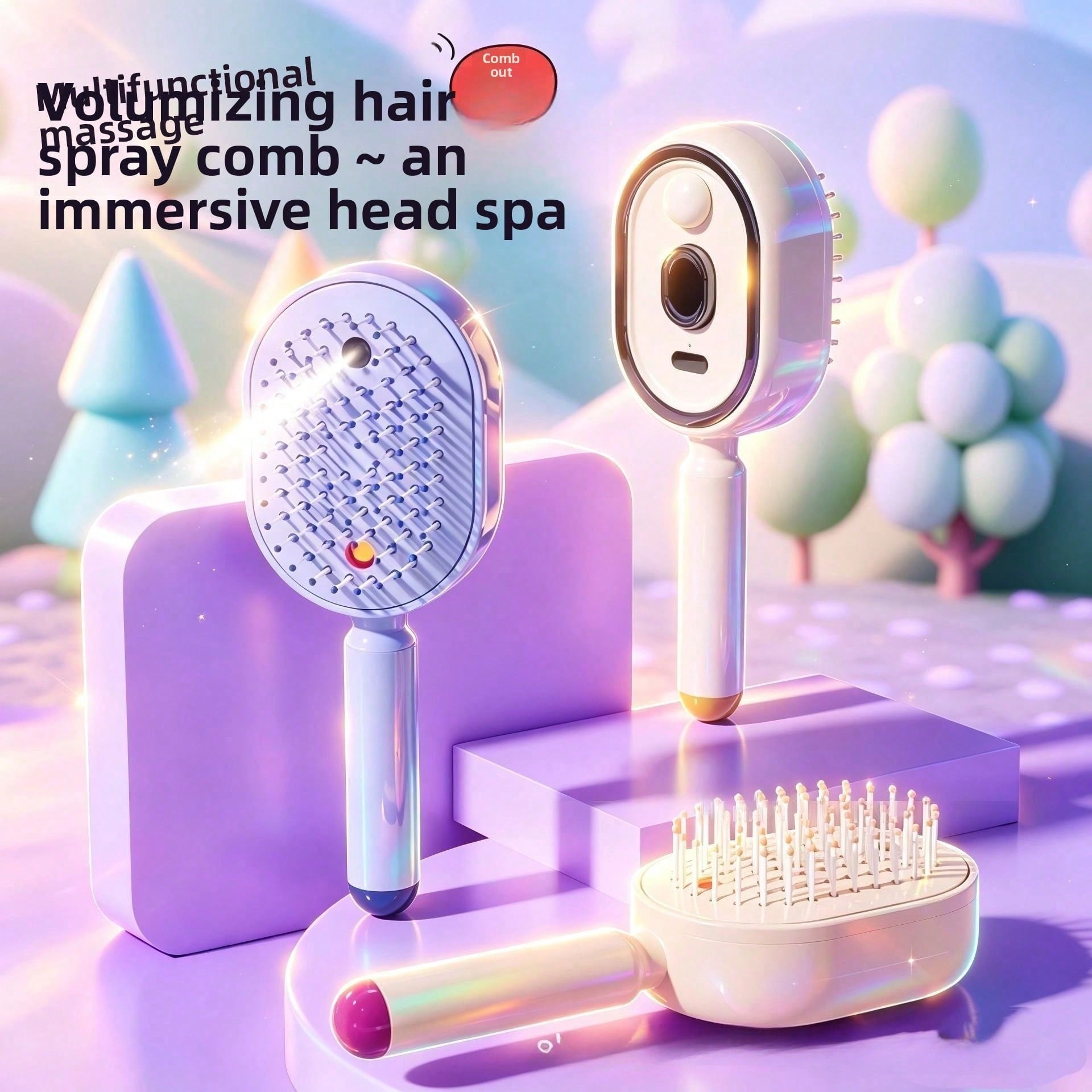 Hair Care Essential Oil Atomizing - Электрическая расческа-массажер с распылением эфирных масел,