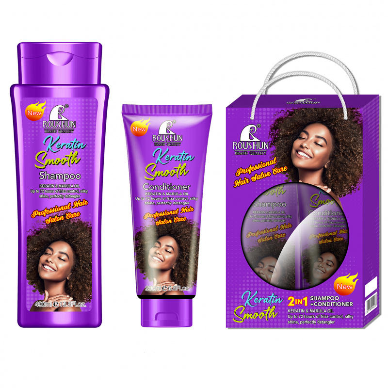 Hair Care Keratin Shampoo - Набор кератинового шампуня и кондиционера: очищает