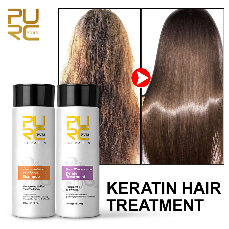 Hair Care Keratin Shampoo - PURC Бразильский кератиновый уход для вьющихся