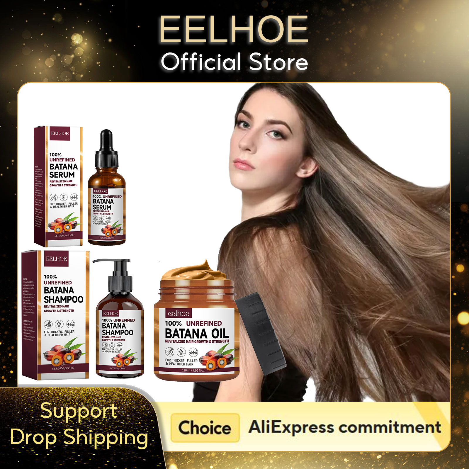 Hair Care Keratin Shampoo - EELHOE Натуральное масло Батана, глубоко увлажняющий