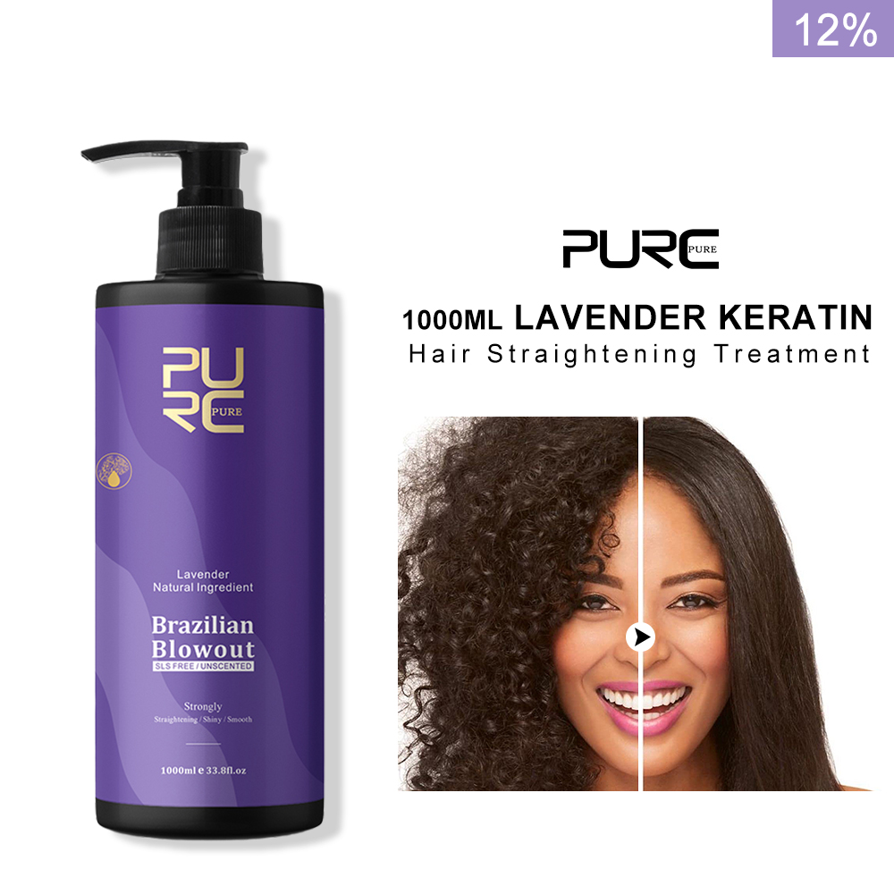 Hair Care Keratin Shampoo - PURC Лаванда 12% бразильский кератин, выпрямление