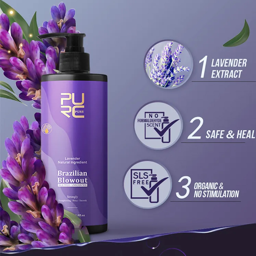 PURC Лаванда 12% бразильский к – обзор и цена Hair Care Keratin Shampoo